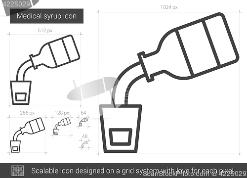 Image of Medical syrup line icon.