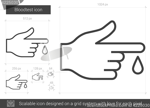 Image of Blood test line icon.