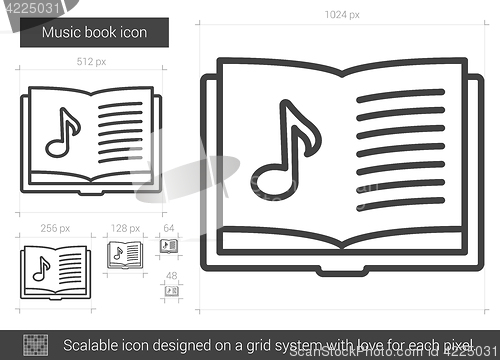 Image of Music book line icon.