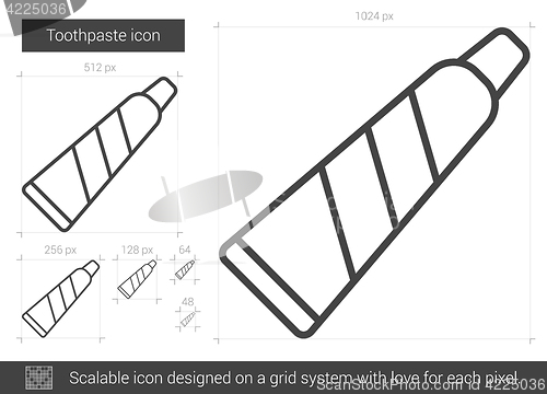 Image of Toothpaste line icon.