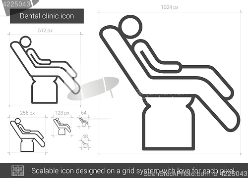 Image of Dental clinic line icon.