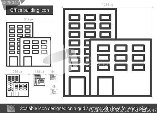 Image of Office building line icon.