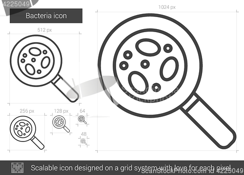 Image of Bacteria line icon.