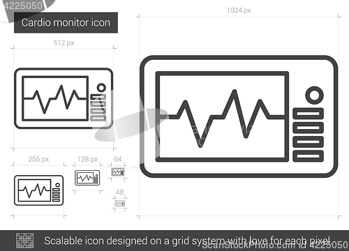 Image of Cardio monitor line icon.