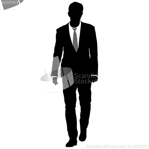 Image of Silhouette businessman man in suit with tie on a white background. illustration