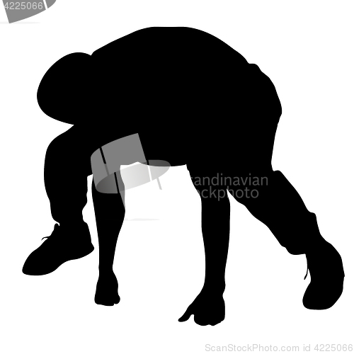 Image of Black Silhouettes breakdancer on a white background