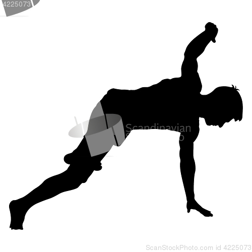 Image of Black Silhouettes breakdancer on a white background