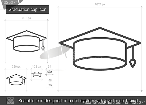 Image of Graduation cap line icon.