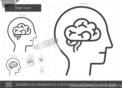 Image of Brain line icon.