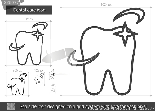 Image of Dental care line icon.
