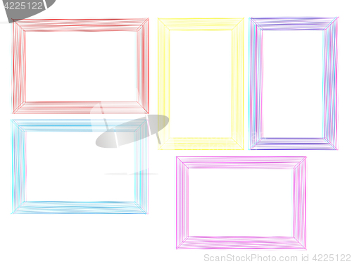 Image of Abstract frames. Conceptual design. 3D illustration. Anaglyph. V