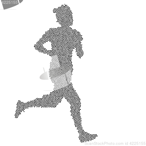 Image of Black Silhouettes Runners sprint women on white background