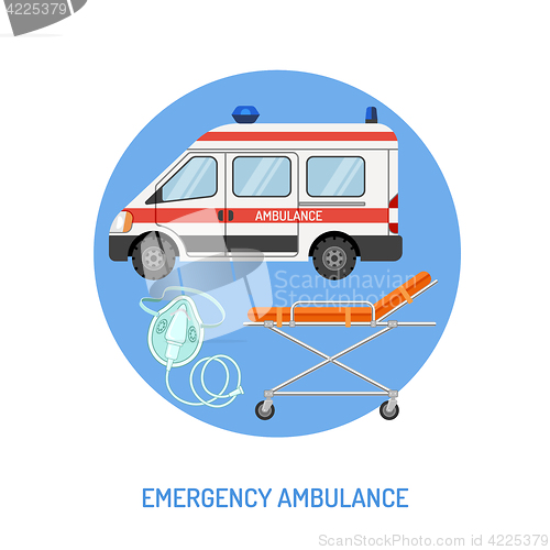 Image of medical emergency ambulance concept