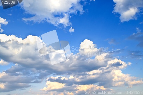 Image of Blue sky with white clouds