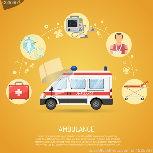 Image of medical emergency ambulance concept
