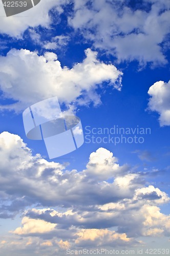 Image of Blue sky with white clouds