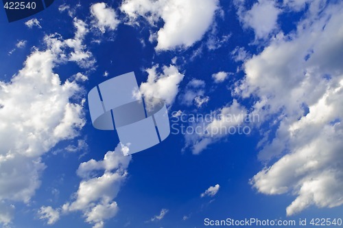 Image of Blue sky with white clouds