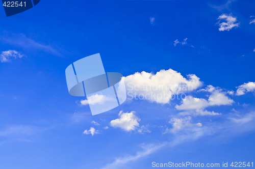 Image of Blue sky with white clouds