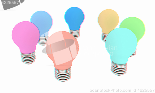 Image of lamps. 3D illustration. Anaglyph. View with red/cyan glasses to 