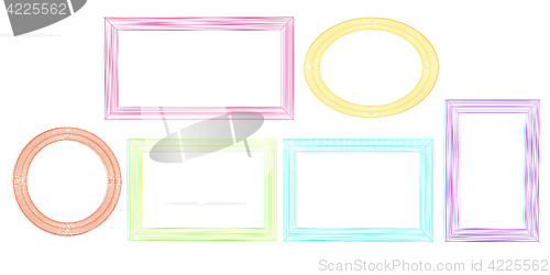 Image of Abstract frames. Conceptual design. 3D illustration. Anaglyph. V