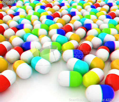 Image of Tablets background with space for your text. 3D illustration. An