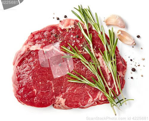 Image of fresh raw rib eye steak