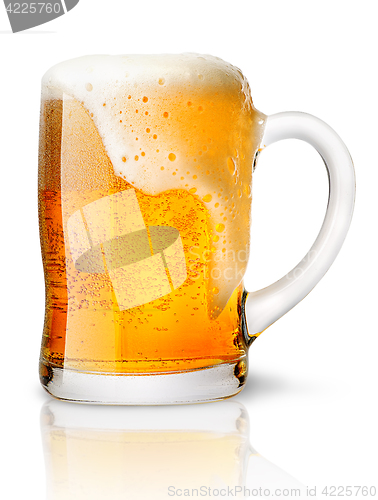 Image of Frosty glass of light beer set