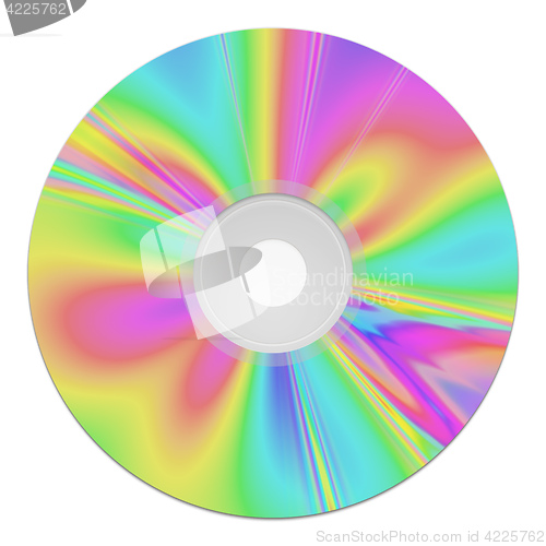 Image of a colorful cd-rom music data storage
