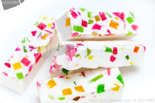 Image of marshmallow sticks with fruit pieces