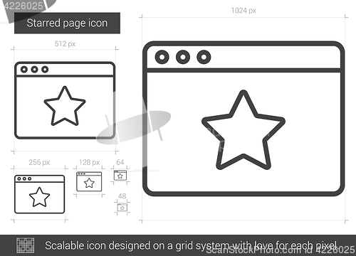 Image of Starred page line icon.