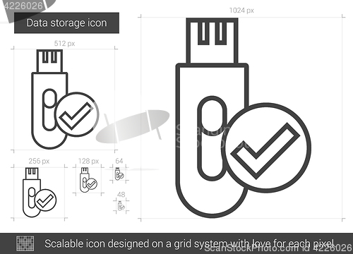 Image of Data storage line icon.