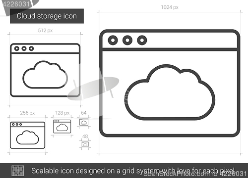 Image of Cloud storage line icon.