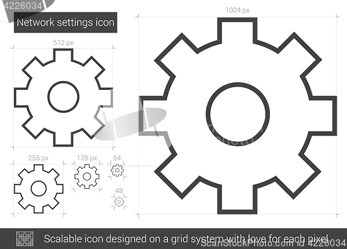 Image of Network settings line icon.