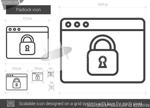 Image of Padlock line icon.