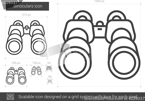 Image of Binoculars line icon.