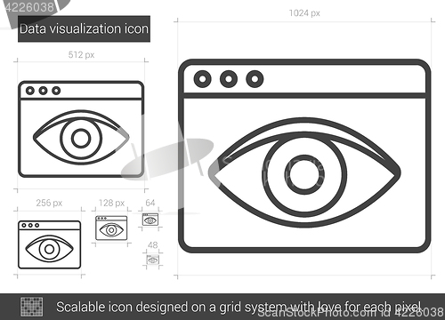 Image of Data vizualization line icon.