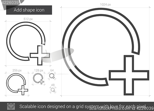 Image of Add shape line icon.