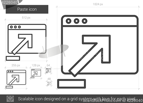 Image of Paste line icon.