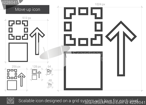 Image of Move up line icon.