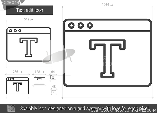 Image of Text edit line icon.