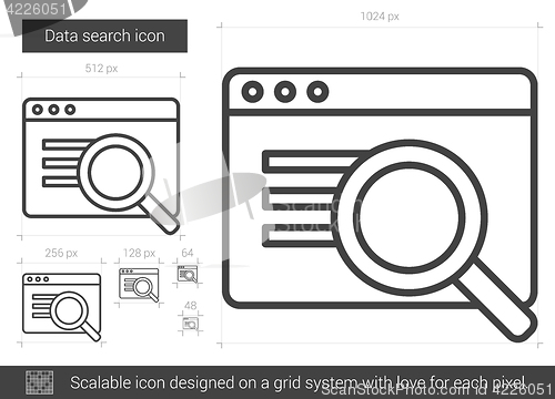 Image of Data search line icon.