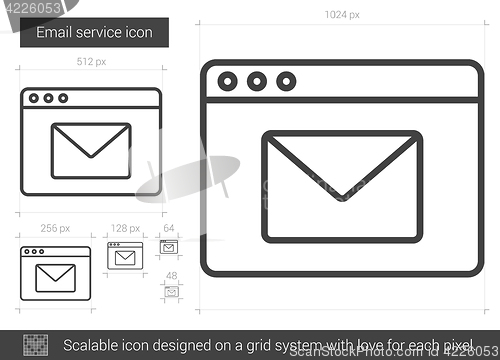 Image of Email service line icon.