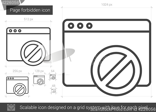 Image of Page forbidden line icon.