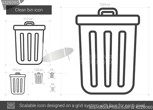 Image of Clean bin line icon.