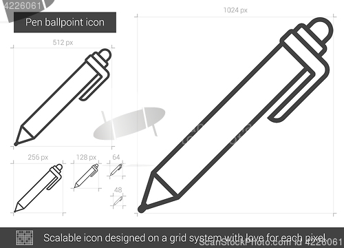 Image of Pen ballpoint line icon.