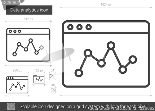Image of Data analytics line icon.