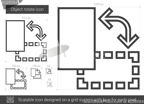 Image of Object rotate line icon.