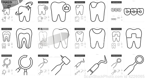 Image of Stomatology line icon set.