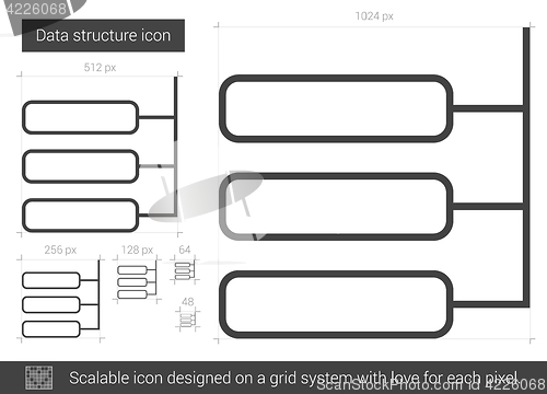 Image of Data structure line icon.