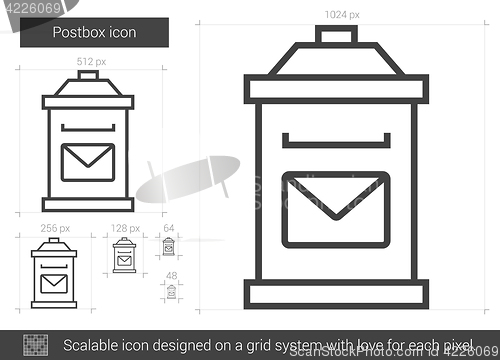 Image of Postbox line icon.